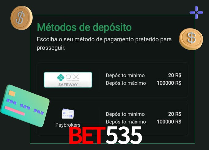 O cassino bet535 oferece uma grande variedade de métodos de pagamento